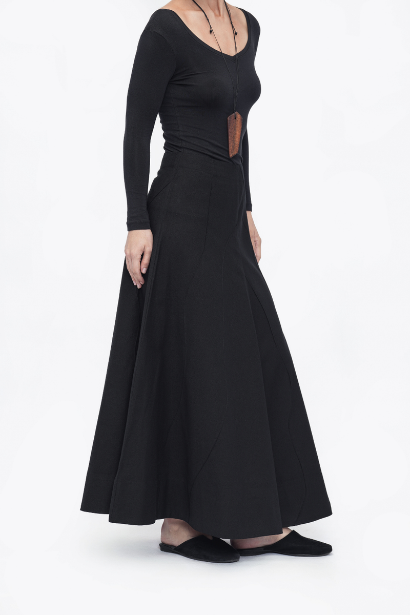 Yumchen Skirt cotton by Turn Black in black color for women in Singapore