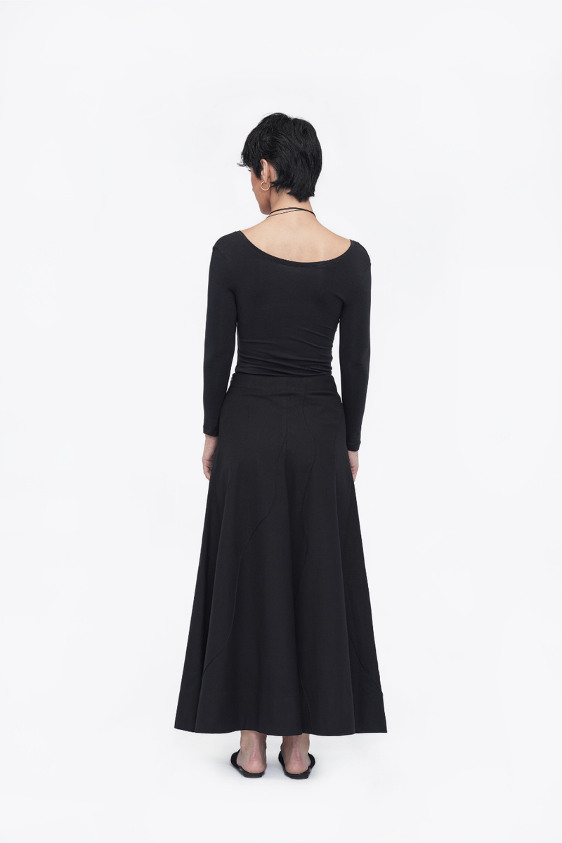Yumchen Skirt cotton by Turn Black in black color for women in Singapore