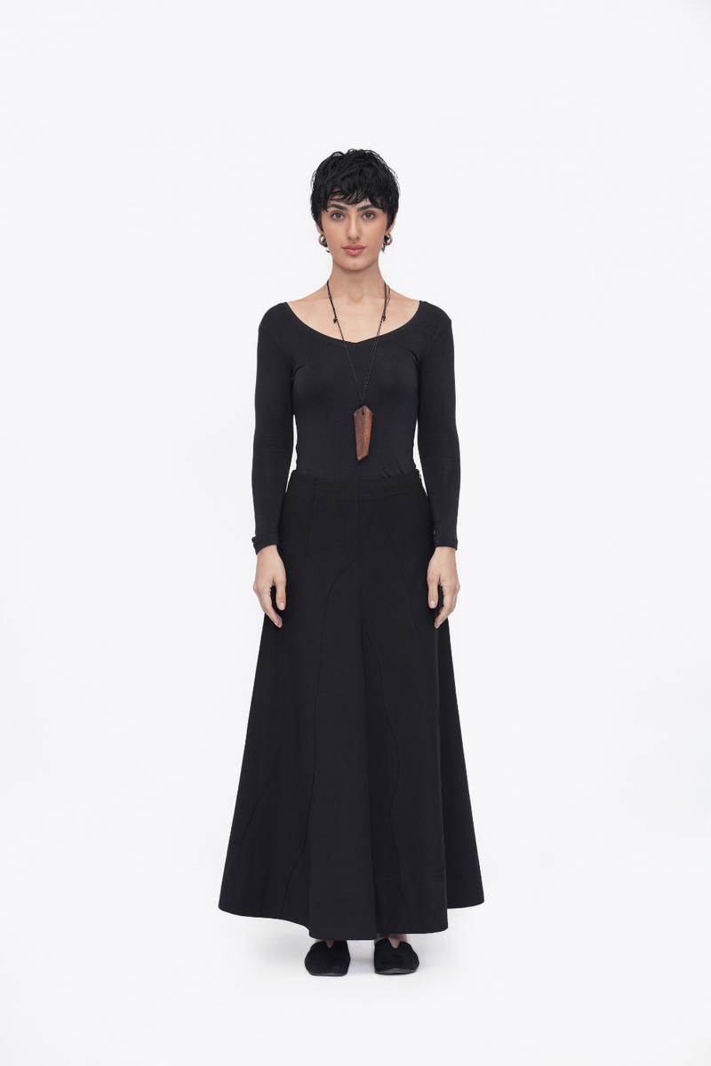 Yumchen Skirt cotton by Turn Black in black color for women in Singapore