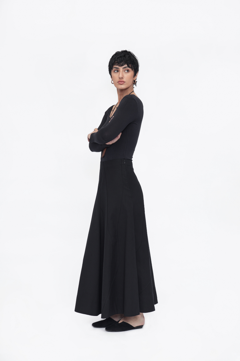 Yumchen Skirt cotton by Turn Black in black color for women in Singapore