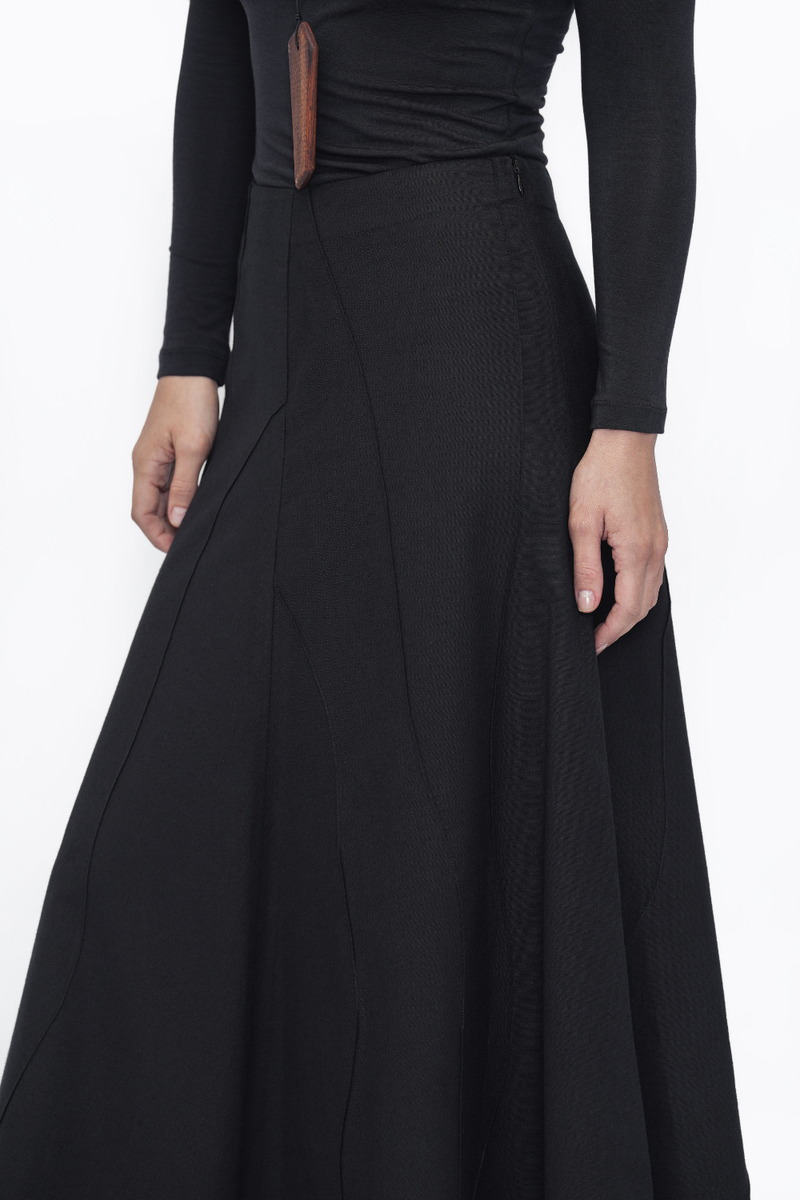 Yumchen Skirt cotton by Turn Black in black color for women in Singapore