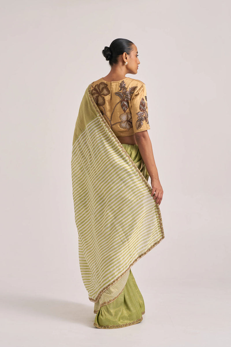 Tejal Sari handwoven silk zari by Suparna Som in red for women in Singapore