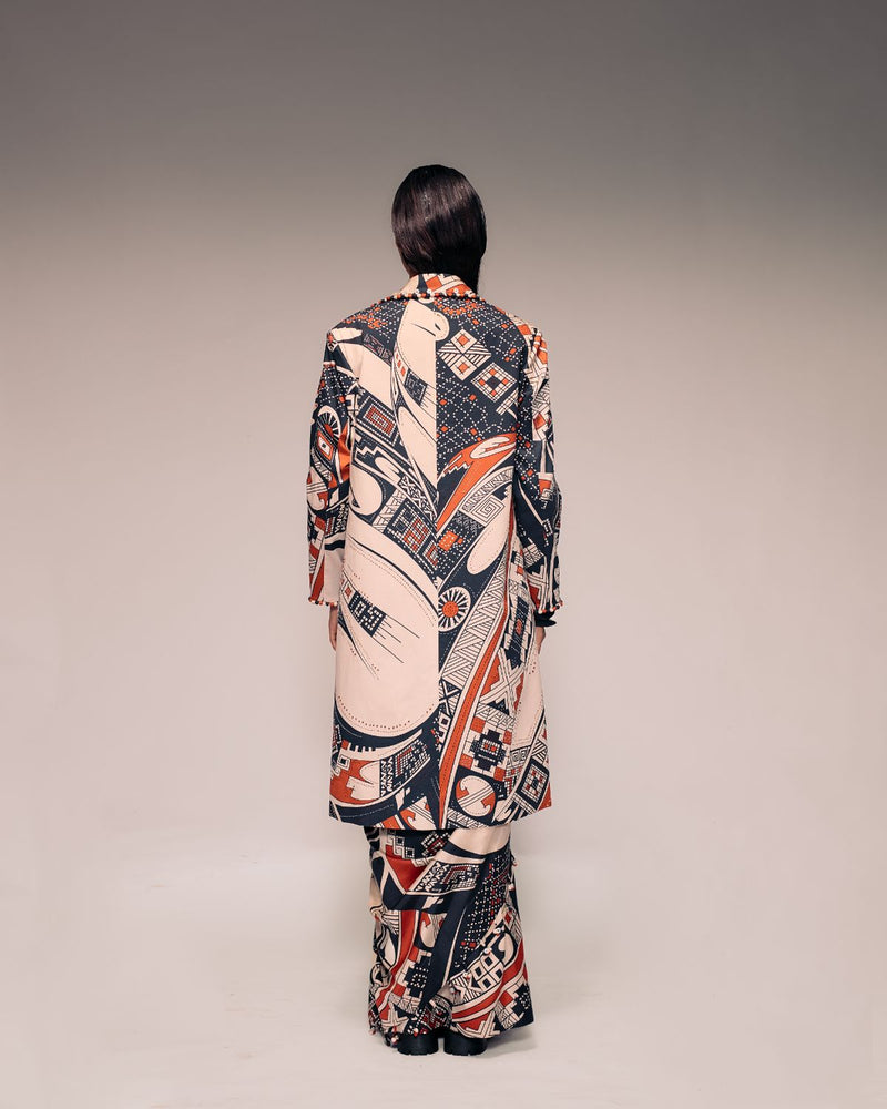 Rust Print Overcoat cotton Buy Rust Print Overcoat from C&W | Jackets And Overlays for Women by Kritika Murarka in rust color for women in Singapore