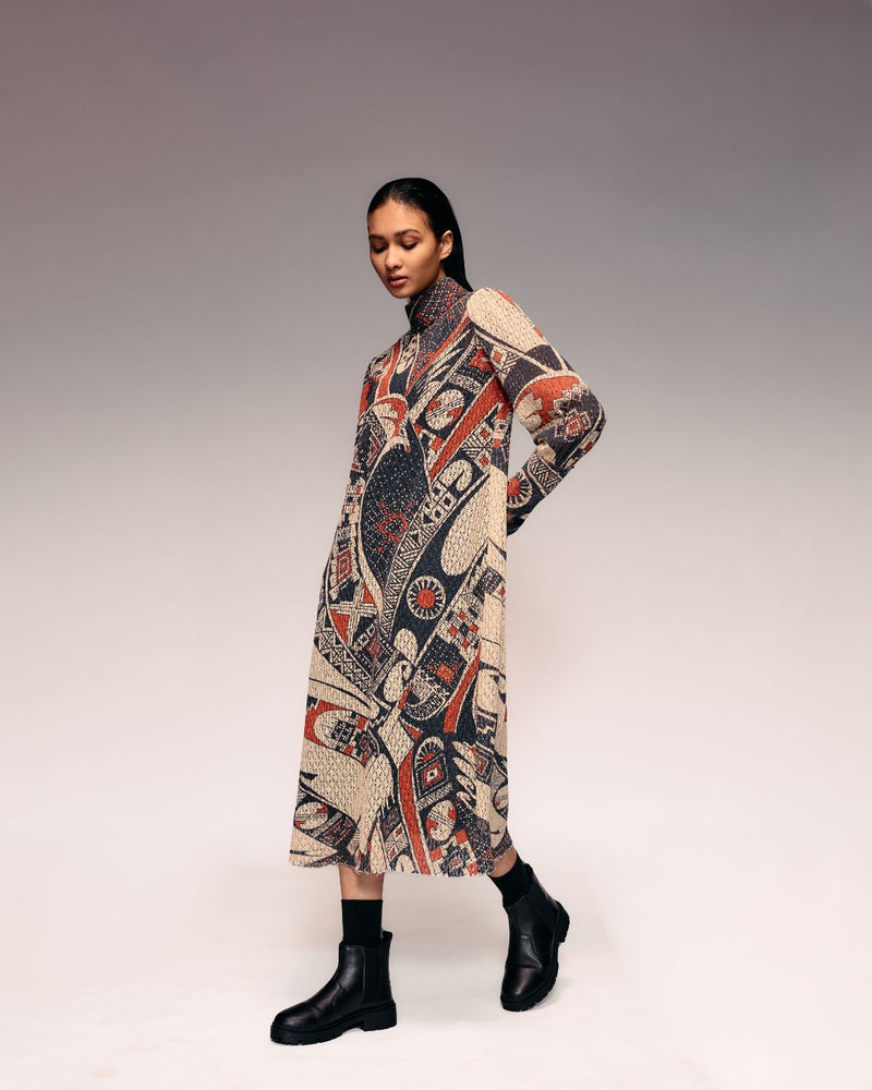 Rust Print Cotton Net Midi + Inner cotton Buy Rust Print Cotton Net Midi + Inner from C&W | Dresses for Women by Kritika Murarka in rust color for women in Singapore