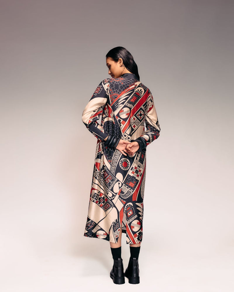 Rust Print Silk Midi silk Buy Rust Print Silk Midi from C&W | Dresses for Women by Kritika Murarka in rust color for women in Singapore