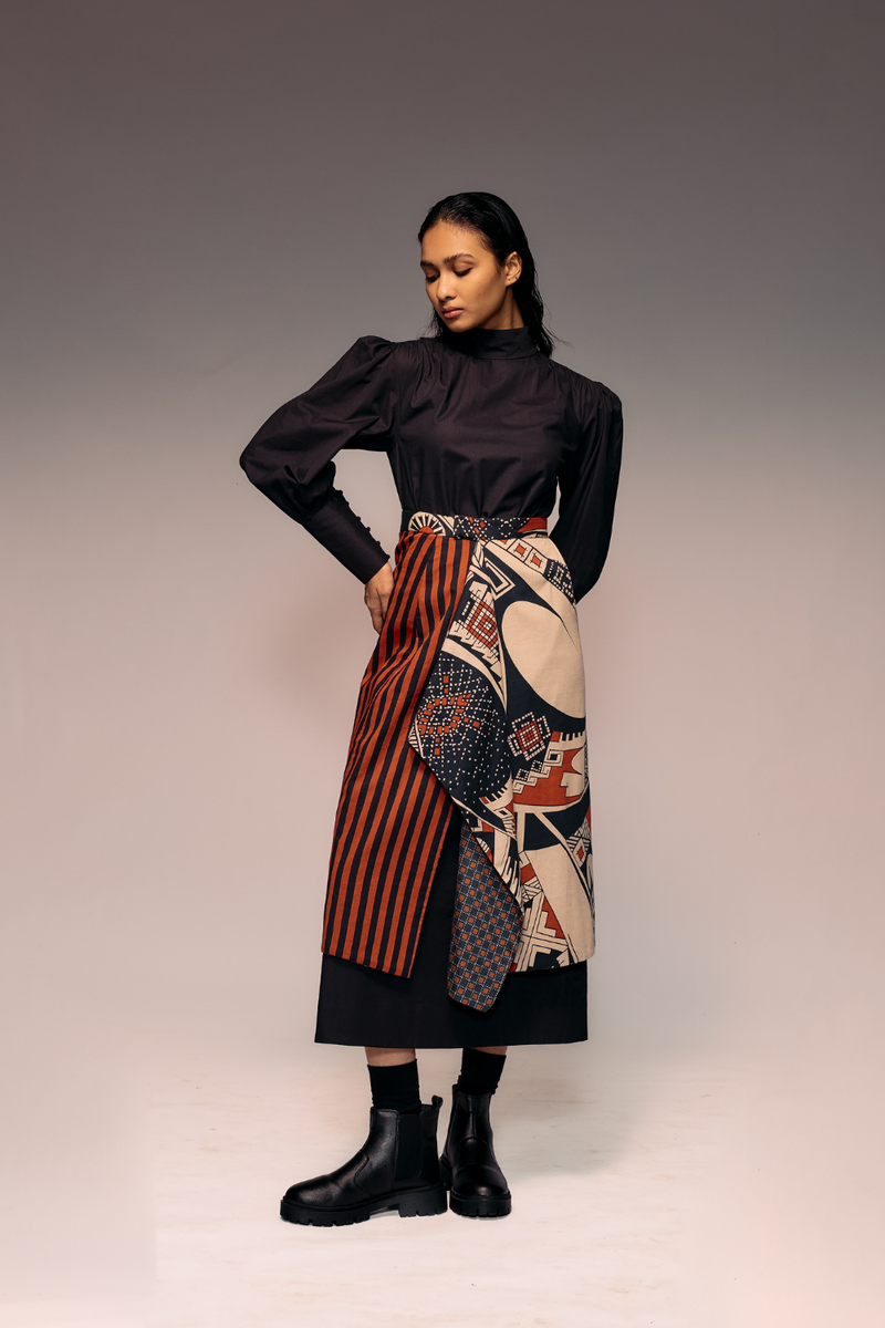 Rust Print Flap Reversible Skirt cotton Buy Rust Print Flap Reversible Skirt from C&W | Skirts for Women by Kritika Murarka in rust color for women in Singapore