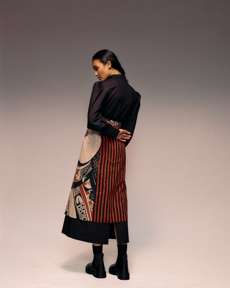 Rust Print Flap Reversible Skirt cotton Buy Rust Print Flap Reversible Skirt from C&W | Skirts for Women by Kritika Murarka in rust color for women in Singapore