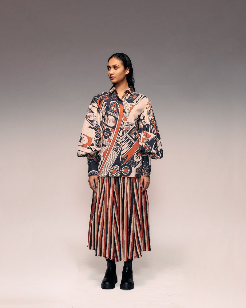 Rust print Poplin Shirt cotton Buy Rust print Poplin Shirt from C&W | Tops And Shirts for Women by Kritika Murarka in rust color for women in Singapore