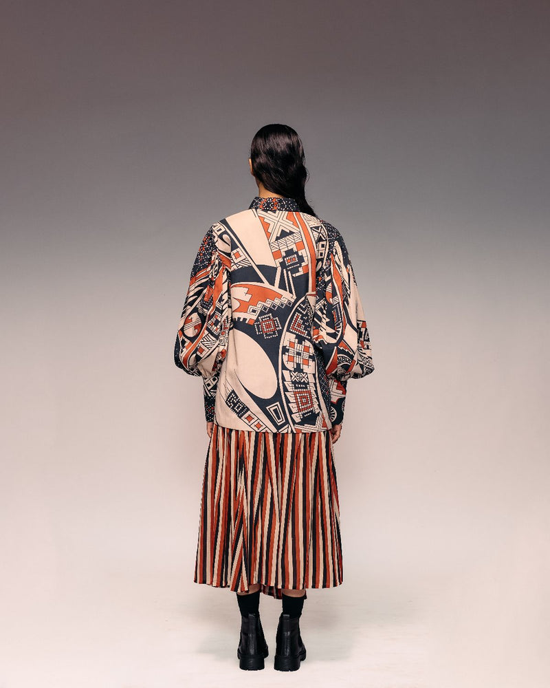 Rust print Poplin Shirt cotton Buy Rust print Poplin Shirt from C&W | Tops And Shirts for Women by Kritika Murarka in rust color for women in Singapore