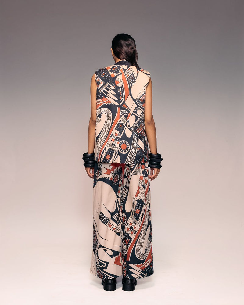 Rust Print Trouser cotton Buy Rust Print Trouser from C&W | Pants/Trousers for Women by Kritika Murarka in rust color for women in Singapore