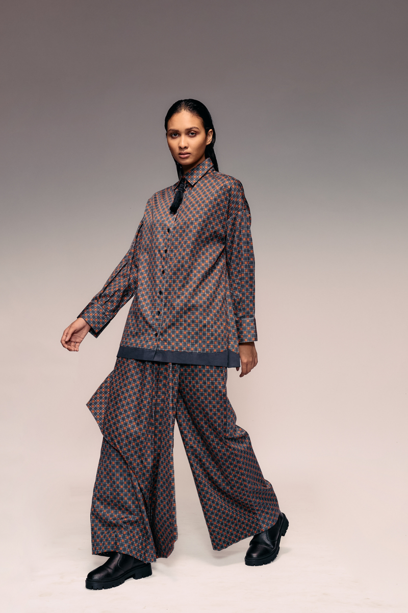 Rust Black Check Shirt cotton Buy Rust Black Check Shirt from C&W | Tops And Shirts for Women by Kritika Murarka in rust color for women in Singapore