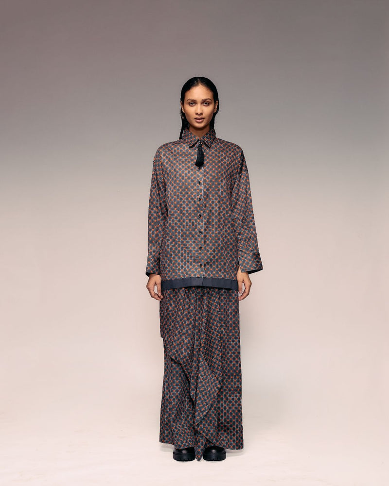 Rust Black Check Shirt cotton Buy Rust Black Check Shirt from C&W | Tops And Shirts for Women by Kritika Murarka in rust color for women in Singapore