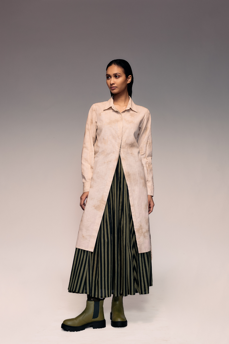 Olive Black Stripe Skirt cotton Buy Olive Black Stripe Skirt from C&W | Skirts for Women by Kritika Murarka in black color for women in Singapore
