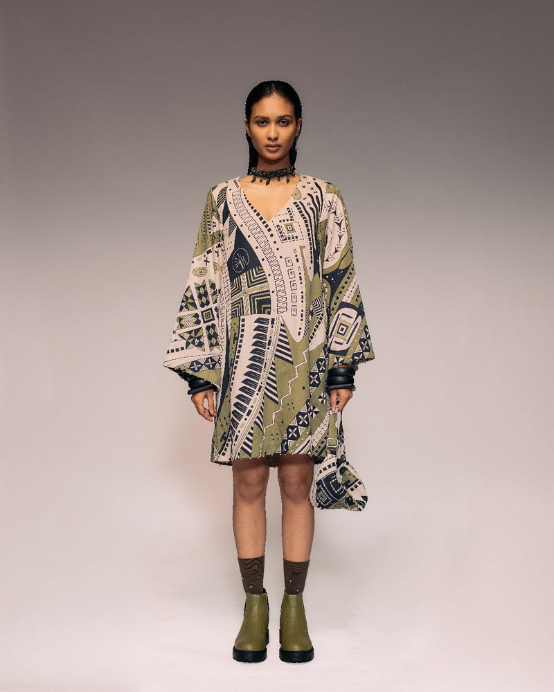 Olive Print Shift Dress cotton Buy Olive Print Shift Dress from C&W | Dresses for Women by Kritika Murarka in olive color for women in Singapore