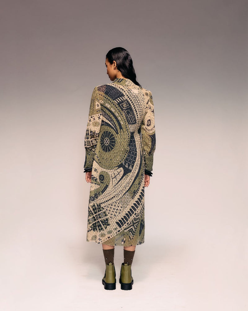Olive Print Cotton Net Midi + Inner cotton Buy Olive Print Cotton Net Midi + Inner from C&W | Dresses for Women by Kritika Murarka in olive color for women in Singapore
