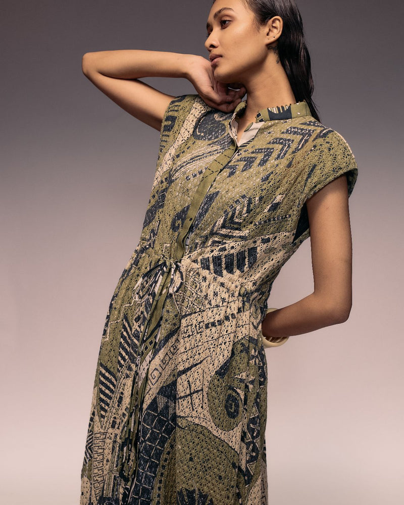 Olive Print Cotton Net Drawstring Dress + Inner cotton Buy Olive Print Cotton Net Drawstring Dress
+ Inner from C&W | Dresses for Women by Kritika Murarka in olive color for women in Singapore