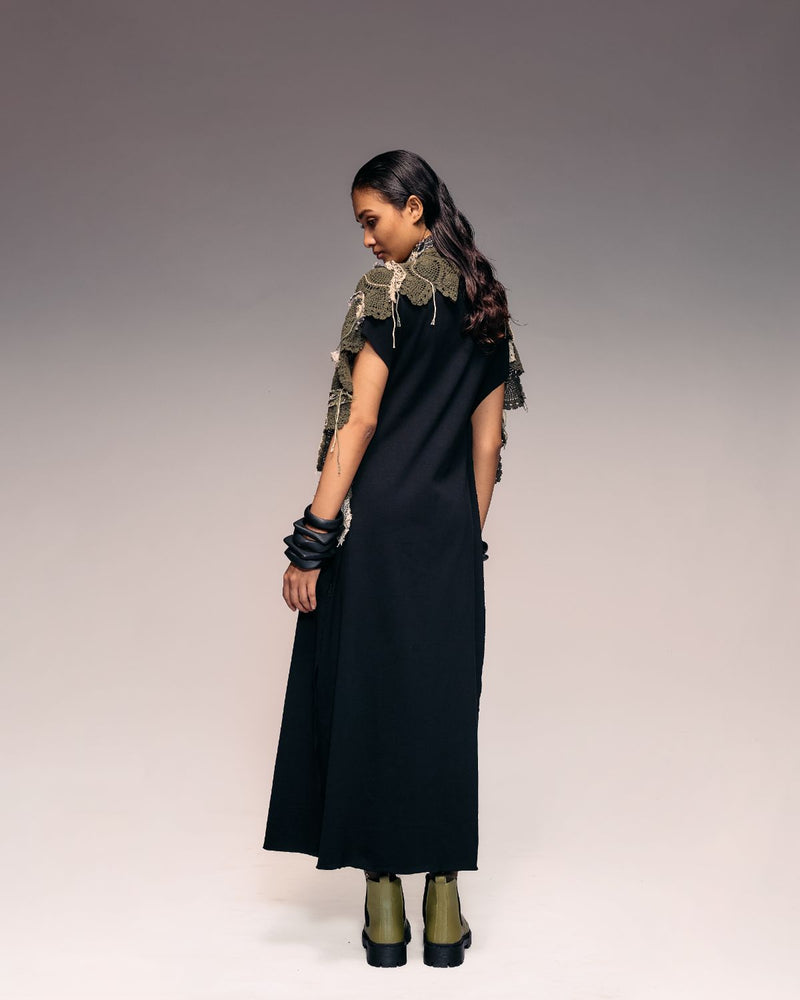 Olive Emb Crochet Cape cotton Buy Olive Emb Crochet Cape from C&W | Tops And Shirts for Women by Kritika Murarka in olive color for women in Singapore