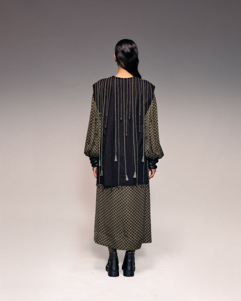 Olive Cord Embroidered Side Open Dress cotton Buy Olive Cord Embroidered Side Open Dress from C&W | Dresses for Women by Kritika Murarka in olive color for women in Singapore