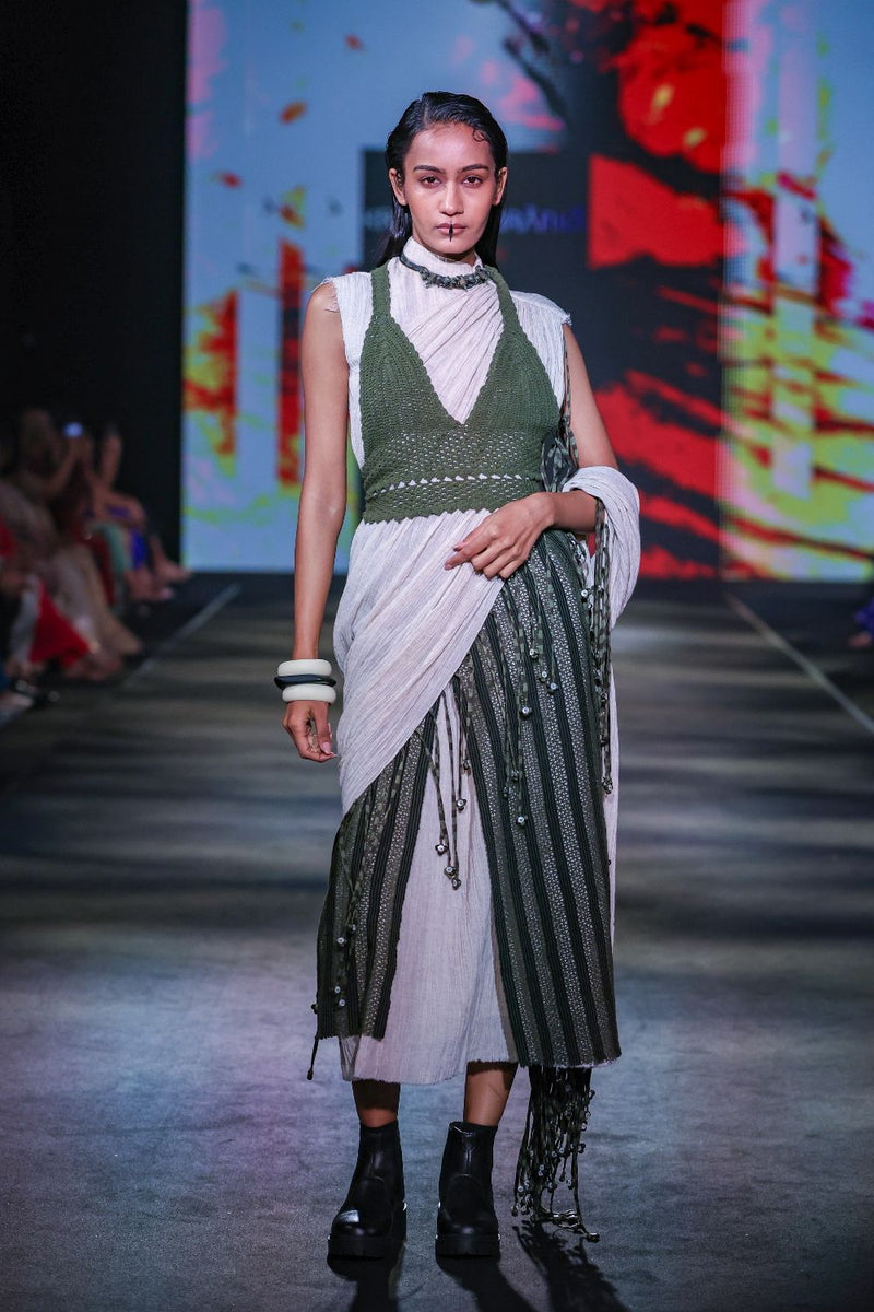 Olive cotton Net Flap Skirt cotton Buy Olive cotton Net Flap Skirt from C&W | Skirts for Women by Kritika Murarka in olive color for women in Singapore