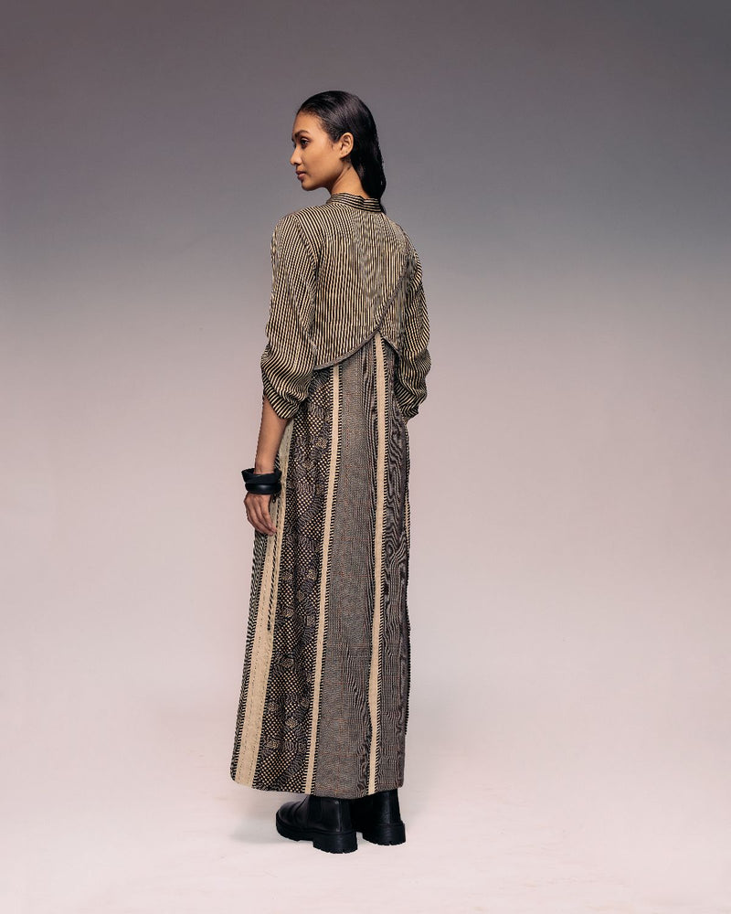 Black Print Panel Dress silk Buy Black Print Panel Dress from C&W | Dresses for Women by Kritika Murarka in black color for women in Singapore