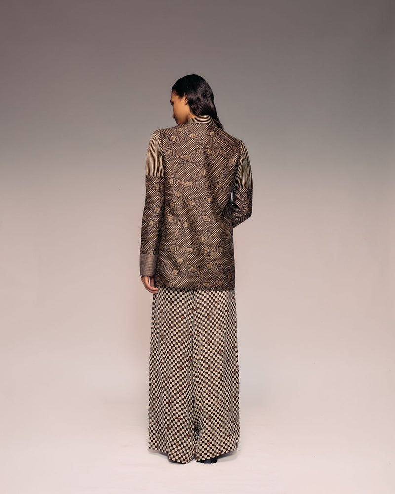 Munga Silk Patch Blazer silk Buy Munga Silk Patch Blazer from C&W | Jackets And Overlays for Women by Kritika Murarka in black color for women in Singapore