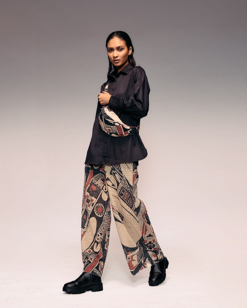 Rust Print Cotton Net Trouser cotton Buy Rust Print Cotton Net Trouser from C&W | Pants/Trousers for Women by Kritika Murarka in rust color for women in Singapore