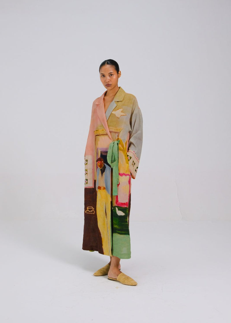 TIE UP DRESS - MORNING COFFEE all linen by CORD for women in Singapore