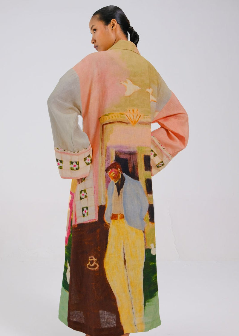 TIE UP DRESS - MORNING COFFEE all linen by CORD for women in Singapore