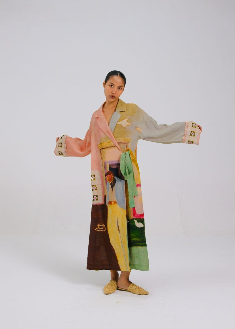 TIE UP DRESS - MORNING COFFEE all linen by CORD for women in Singapore