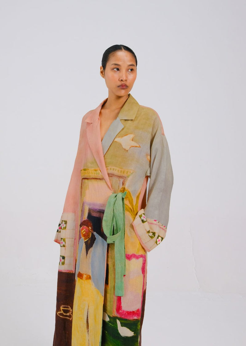 TIE UP DRESS - MORNING COFFEE all linen by CORD for women in Singapore