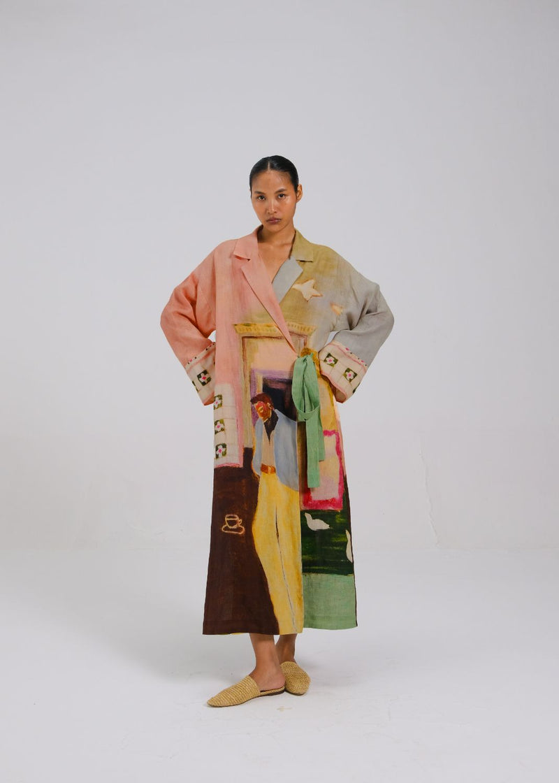 TIE UP DRESS - MORNING COFFEE all linen by CORD for women in Singapore