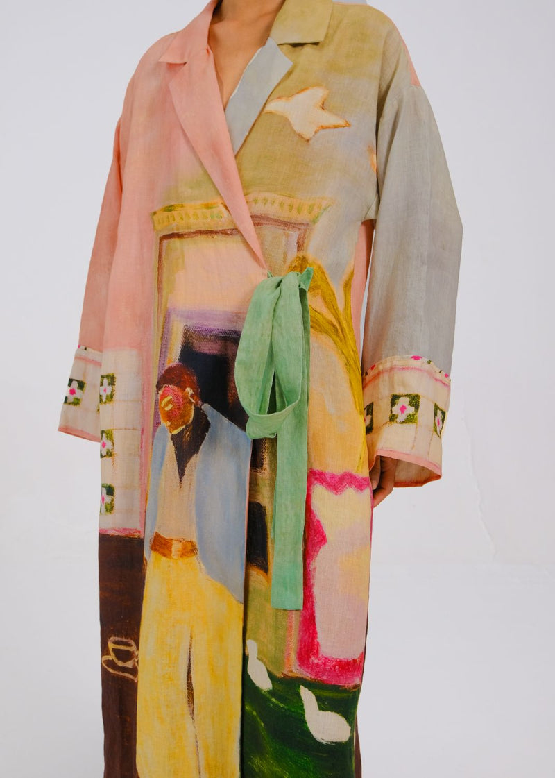 TIE UP DRESS - MORNING COFFEE all linen by CORD for women in Singapore