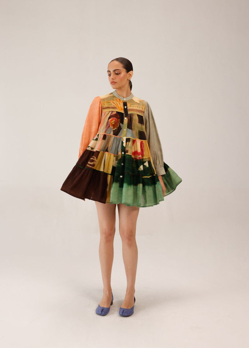 TIER DRESS - MORNING COFFEE cotton by CORD for women in Singapore