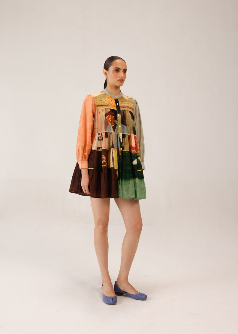 TIER DRESS - MORNING COFFEE cotton by CORD for women in Singapore