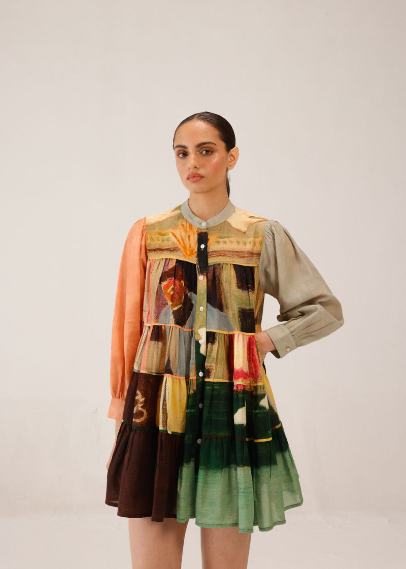 TIER DRESS - MORNING COFFEE cotton by CORD for women in Singapore