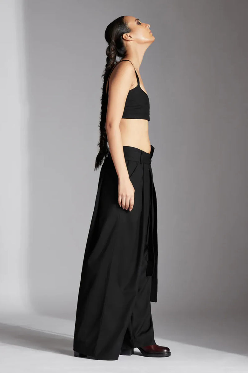 Luan Trousers-Black cotton by Chola in black color for women in Singapore