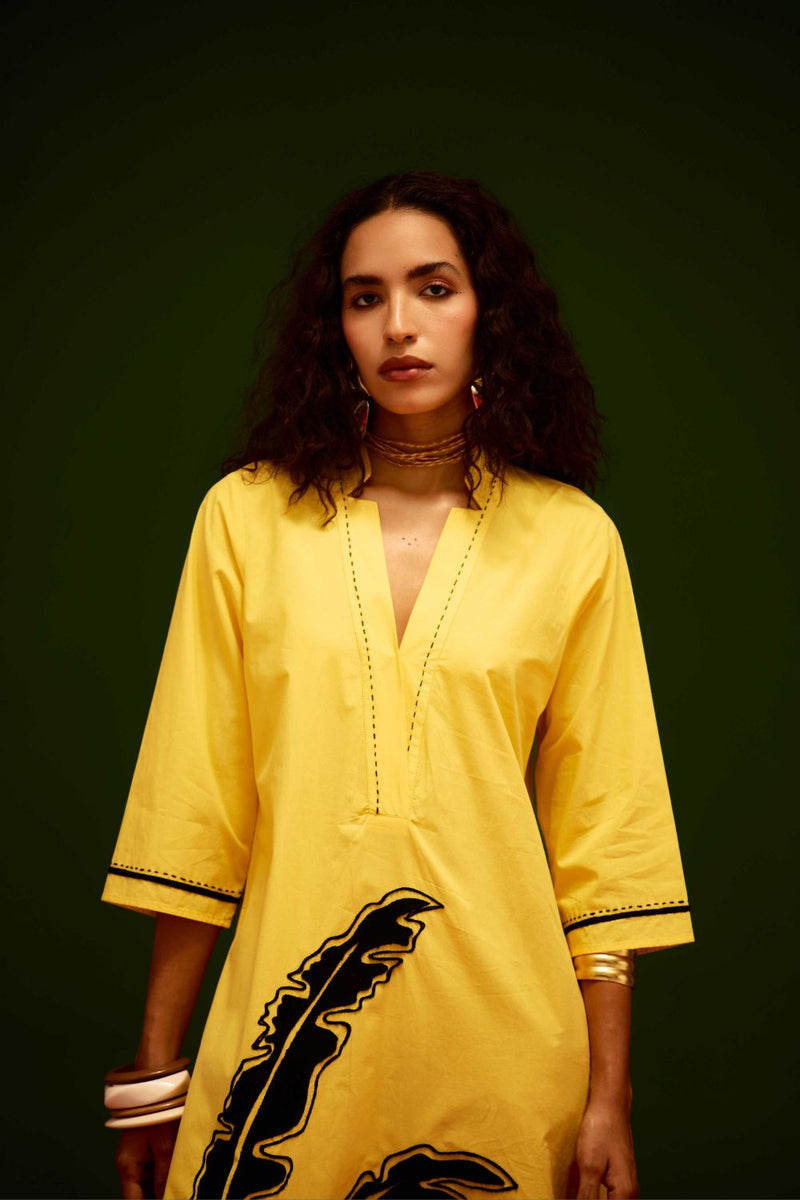 Mango Yellow Cotton Thread Embroidered Dress With Leaf Motif poplin Buy Mango Yellow Cotton Thread Embroidered Dress With Leaf Motif from C&W | Dresses for Women by Indian Summer Story in yellow color for women in Singapore