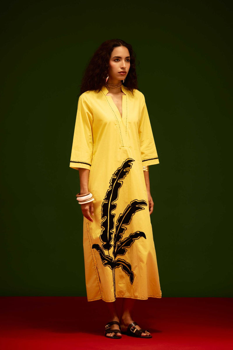 Mango Yellow Cotton Thread Embroidered Dress With Leaf Motif poplin Buy Mango Yellow Cotton Thread Embroidered Dress With Leaf Motif from C&W | Dresses for Women by Indian Summer Story in yellow color for women in Singapore