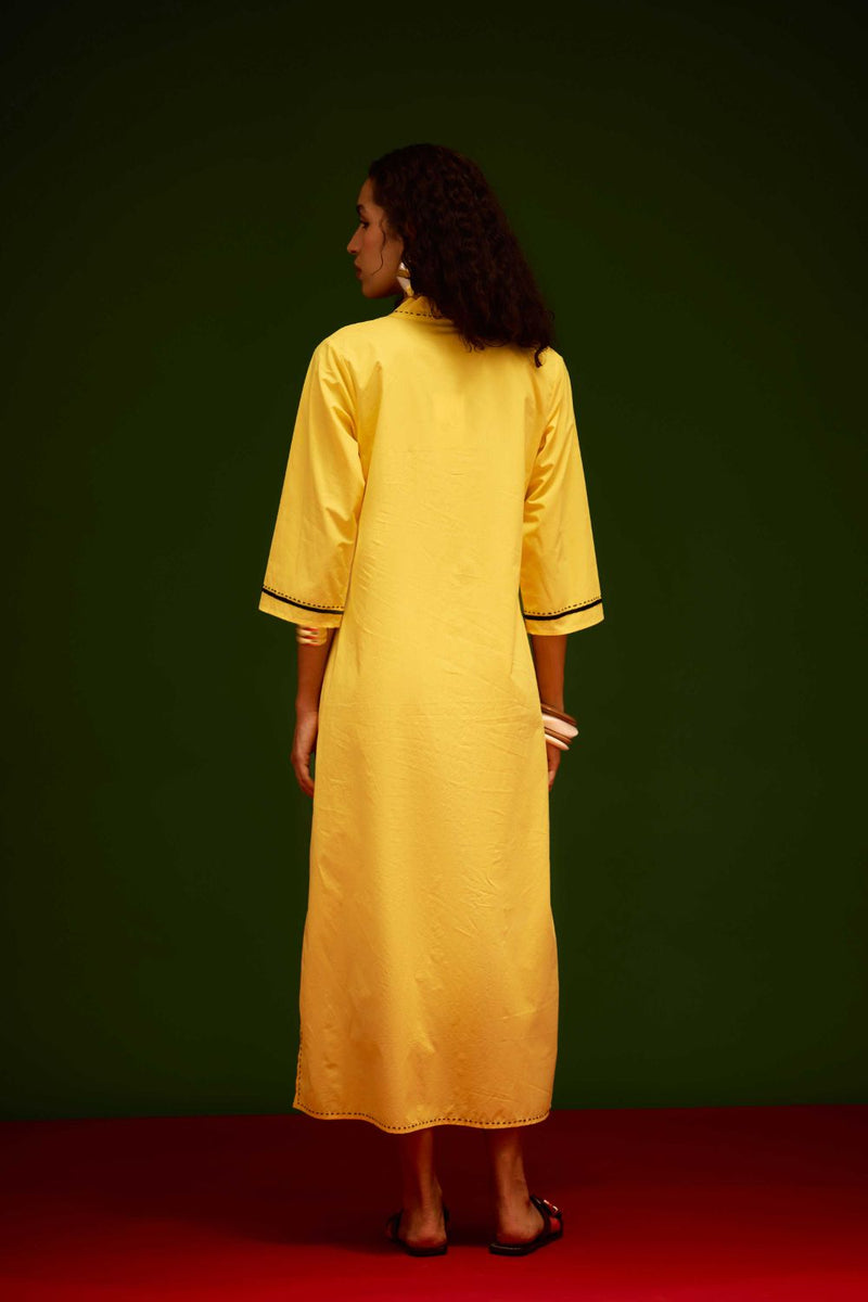 Mango Yellow Cotton Thread Embroidered Dress With Leaf Motif poplin Buy Mango Yellow Cotton Thread Embroidered Dress With Leaf Motif from C&W | Dresses for Women by Indian Summer Story in yellow color for women in Singapore