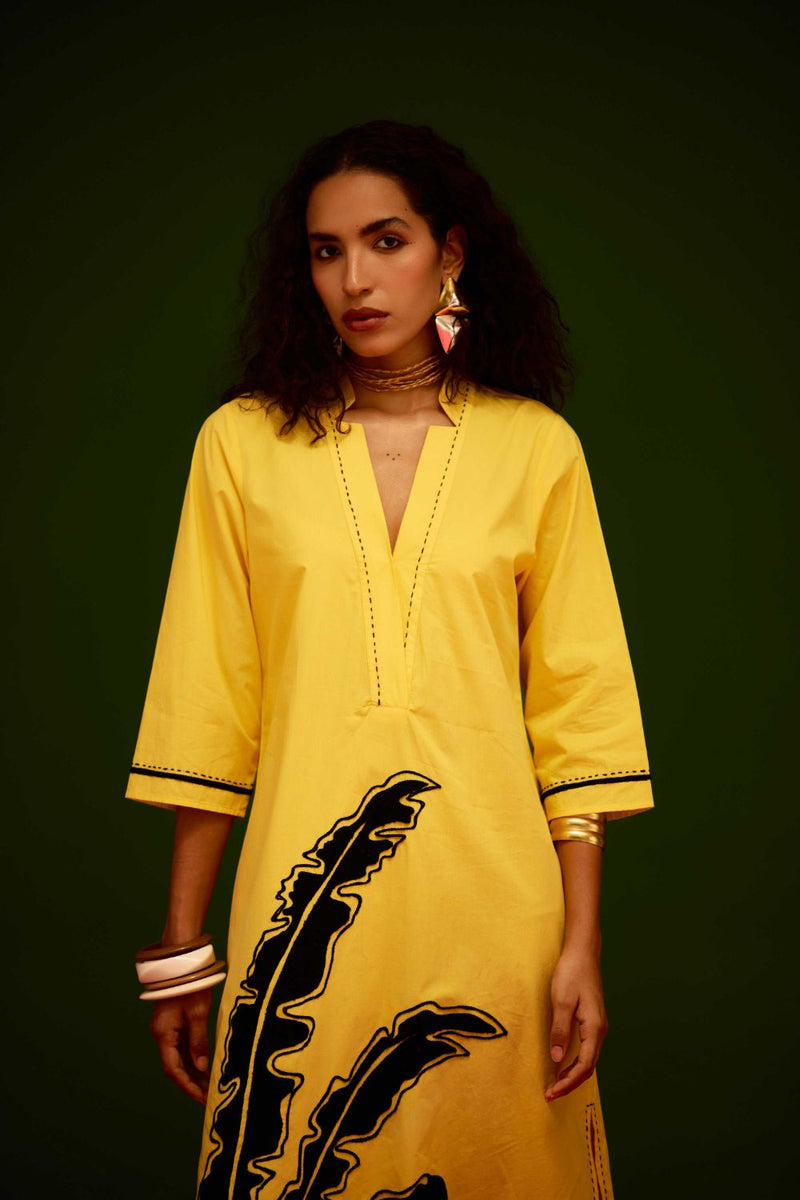 Mango Yellow Cotton Thread Embroidered Dress With Leaf Motif poplin Buy Mango Yellow Cotton Thread Embroidered Dress With Leaf Motif from C&W | Dresses for Women by Indian Summer Story in yellow color for women in Singapore