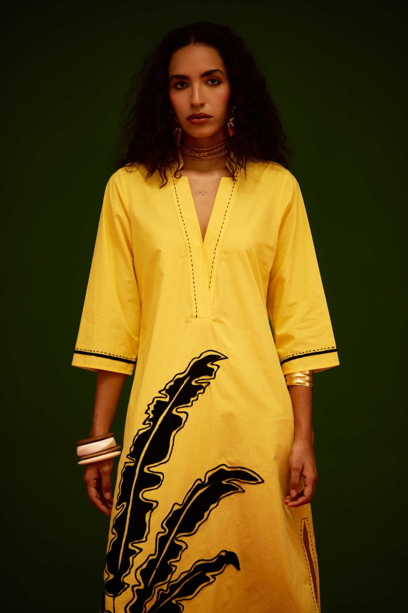 Mango Yellow Cotton Thread Embroidered Dress With Leaf Motif poplin Buy Mango Yellow Cotton Thread Embroidered Dress With Leaf Motif from C&W | Dresses for Women by Indian Summer Story in yellow color for women in Singapore