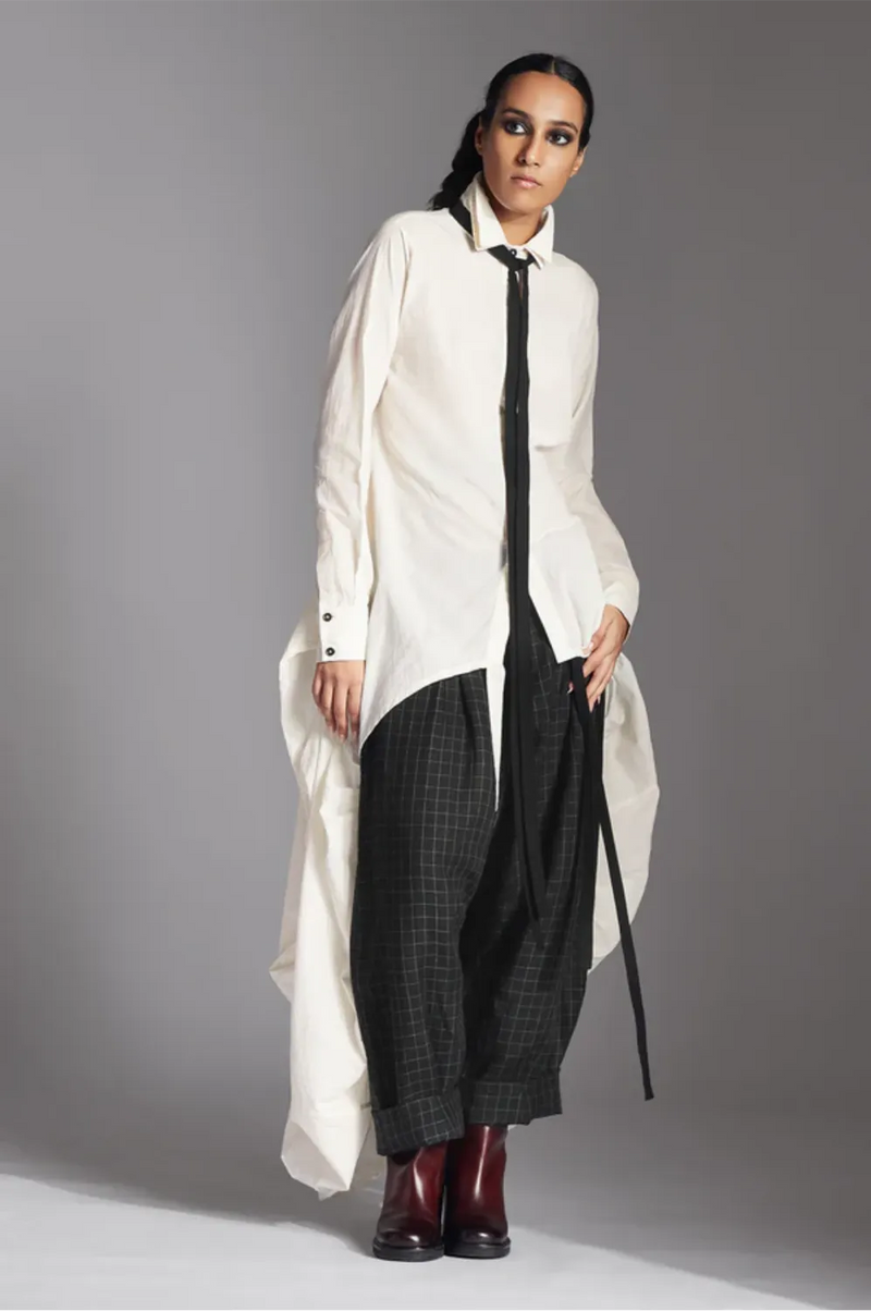 Tane Shirt-White cotton by Chola in white color for women in Singapore