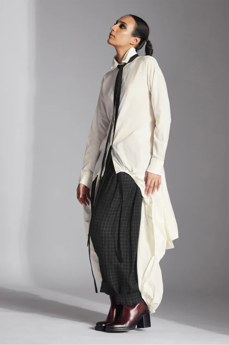 Tane Shirt-White cotton by Chola in white color for women in Singapore