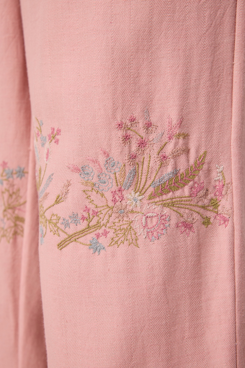 Tatejima Handwoven Embroidered Pink Pants