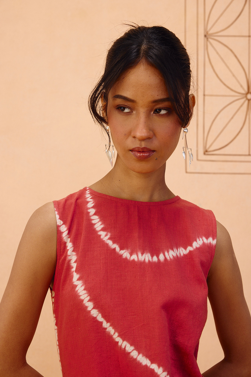 Terracotta Memories Kala Cotton Top handwoven kala cotton top/shirt by SUI in terra for women in Singapore