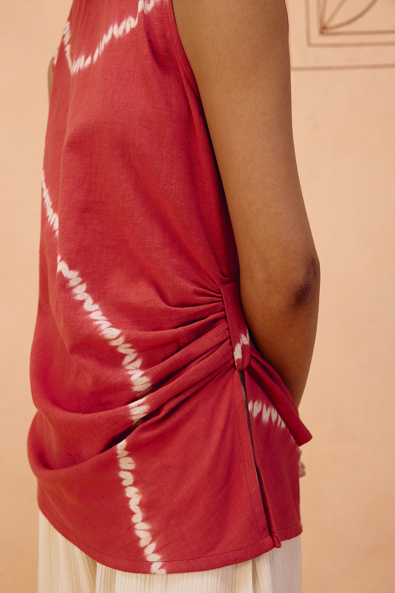 Terracotta Memories Kala Cotton Top handwoven kala cotton top/shirt by SUI in terra for women in Singapore