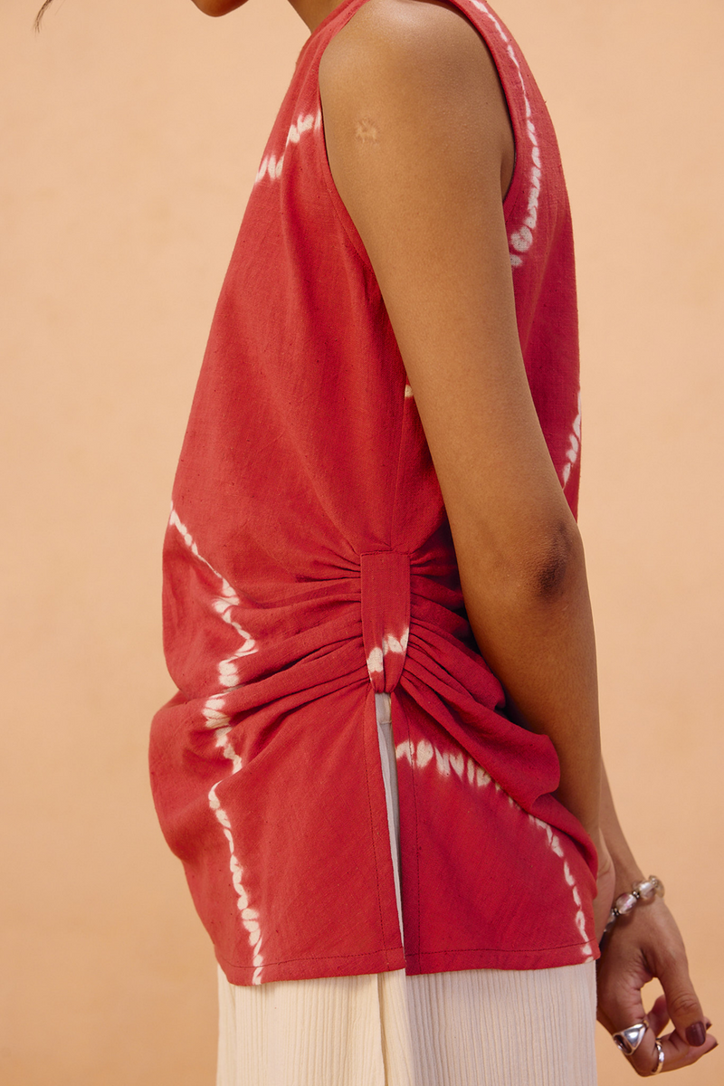 Terracotta Memories Kala Cotton Top handwoven kala cotton top/shirt by SUI in terra for women in Singapore