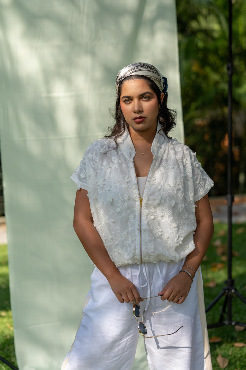 Ivory Appliqué Terrain Jacket