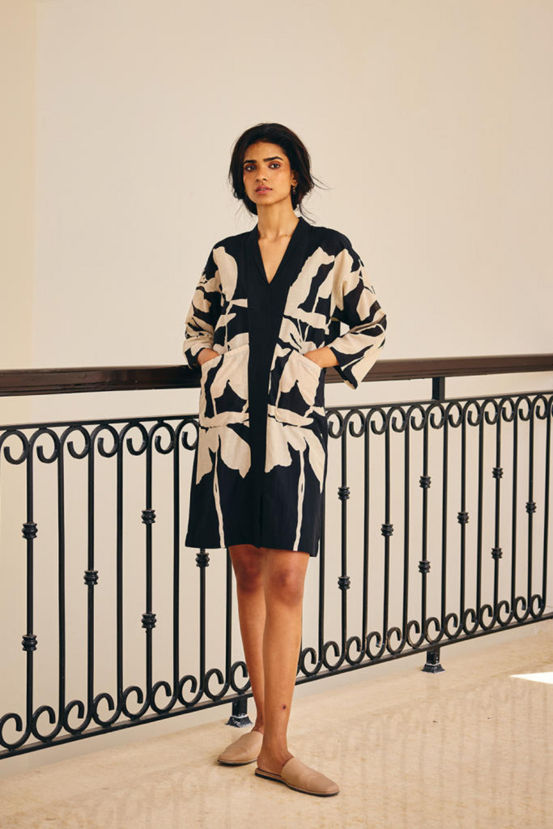 The Binary Dress cotton by Khara Kapas in black for women in Singapore