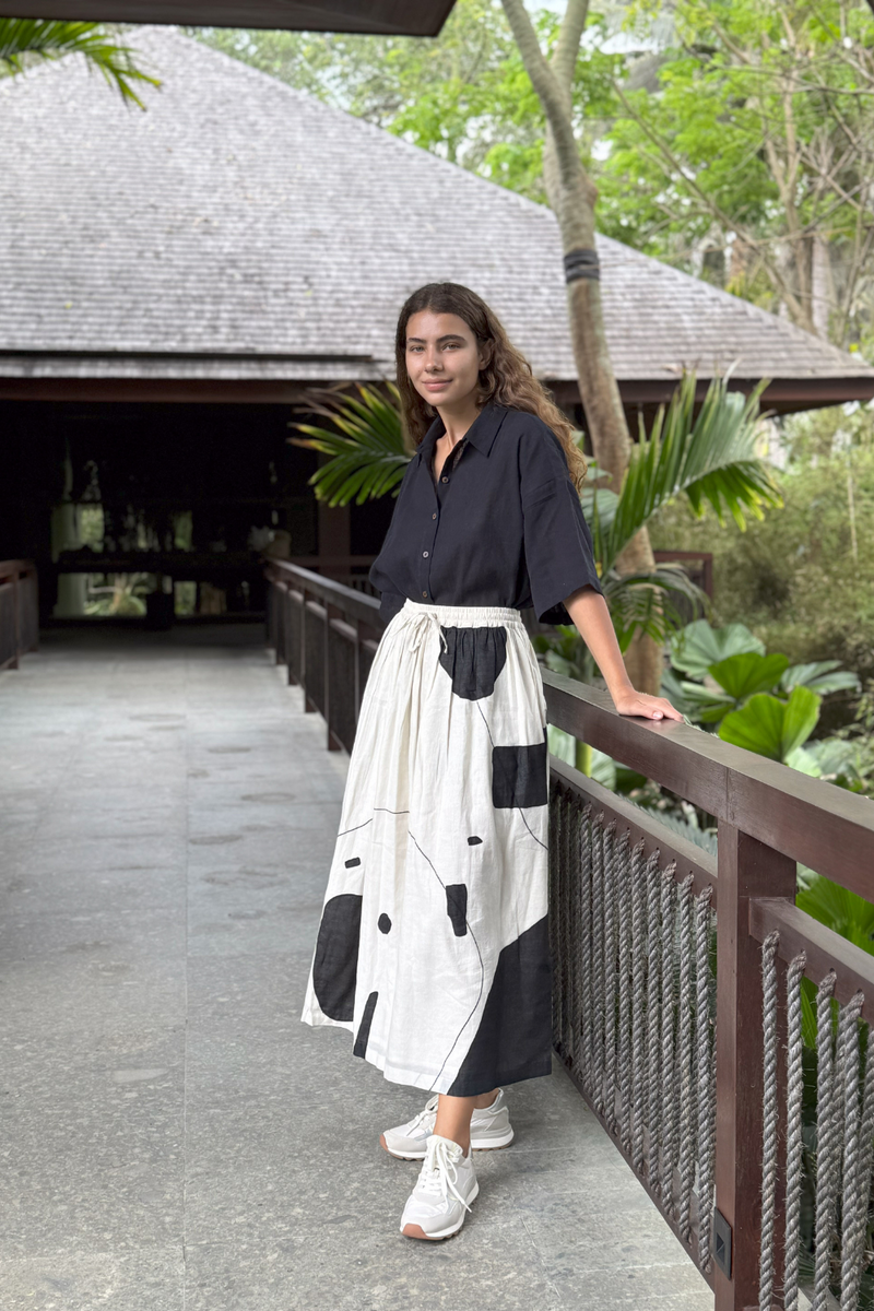 The Easy Black Shirt cotton by World of Crow in black color for women in Singapore